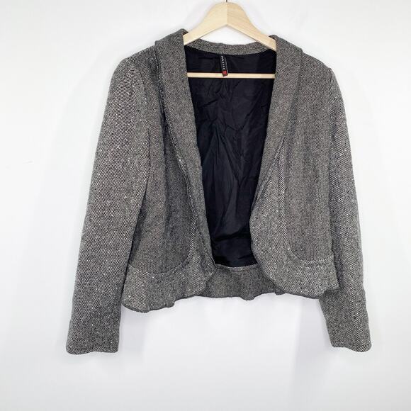 Babette Grey Printed Long Sleeve Open Wool Blend Blazer Women's Size X-Small XS - Picture 1 of 8